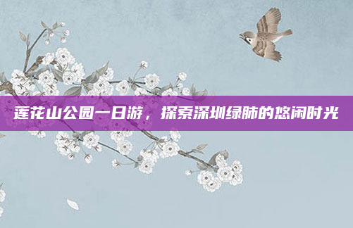 莲花山公园一日游,探索深圳绿肺的悠闲时光