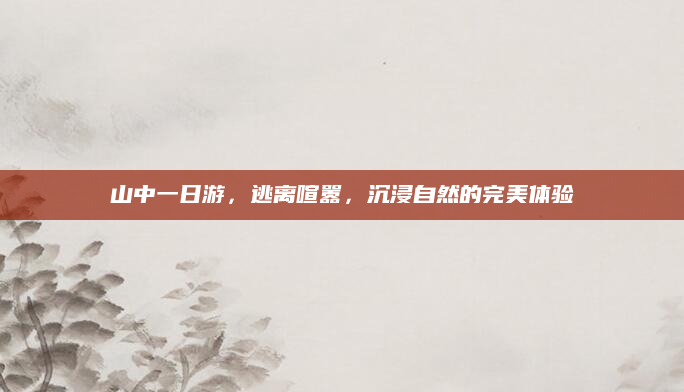 山中一日游,逃离喧嚣,沉浸自然的完美体验