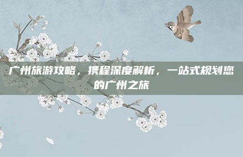 广州旅游攻略,携程深度解析,一站式规划您的广州之旅