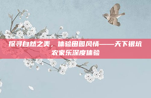 探寻自然之美，体验田园风情——天下银坑农家乐深度体验