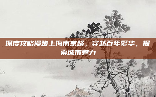 深度攻略漫步上海南京路，穿越百年繁华，探索城市魅力