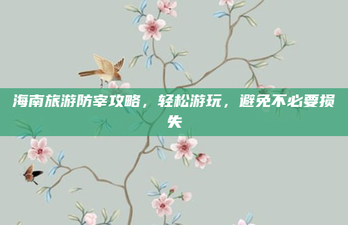海南旅游防宰攻略,轻松游玩,避免不必要损失