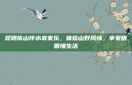 昆明依山伴水农家乐，体验山野风情，享受田园慢生活