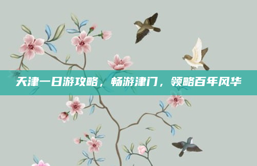 天津一日游攻略,畅游津门,领略百年风华