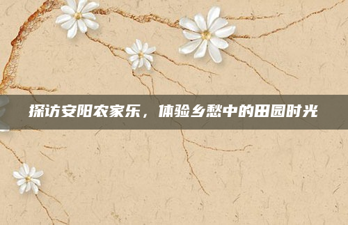 探访安阳农家乐，体验乡愁中的田园时光