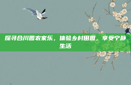 探寻合川园农家乐,体验乡村田园,享受宁静生活