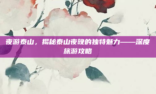 夜游泰山,揭秘泰山夜晚的独特魅力——深度旅游攻略