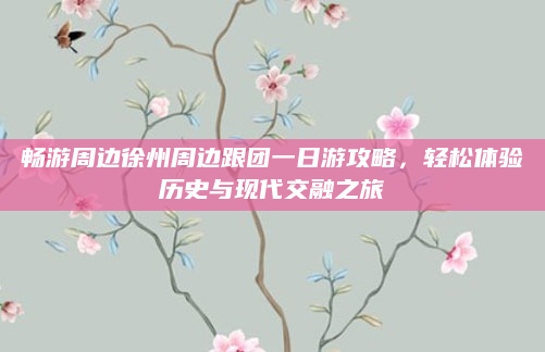 畅游周边徐州周边跟团一日游攻略,轻松体验历史与现代交融之旅