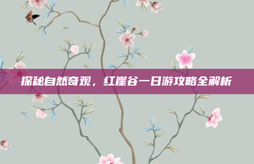 探秘自然奇观，红崖谷一日游攻略全解析