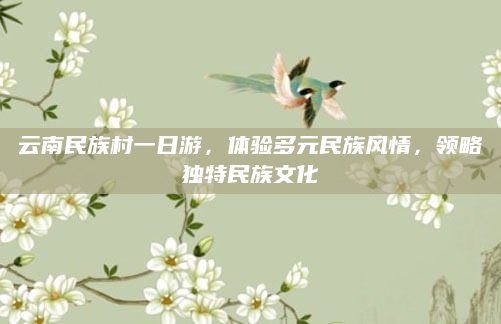 云南民族村一日游,体验多元民族风情,领略独特民族文化