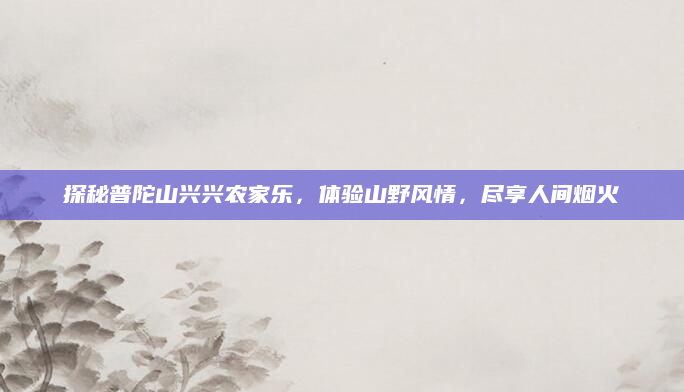 探秘普陀山兴兴农家乐，体验山野风情，尽享人间烟火