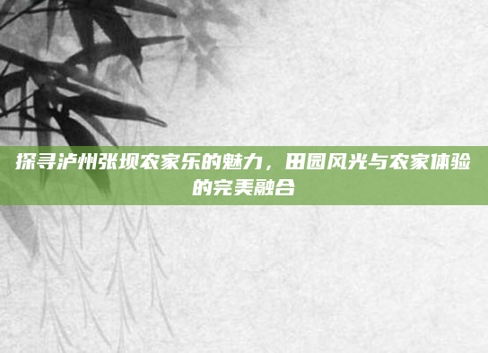 探寻泸州张坝农家乐的魅力，田园风光与农家体验的完美融合