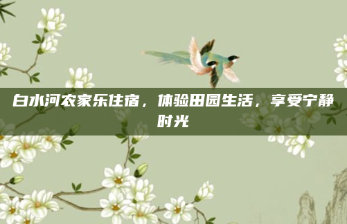 白水河农家乐住宿，体验田园生活，享受宁静时光