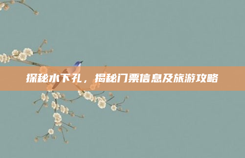 探秘水下孔,揭秘门票信息及旅游攻略
