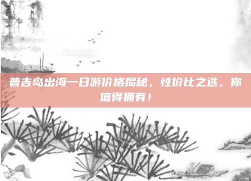 普吉岛出海一日游价格揭秘，性价比之选，你值得拥有！
