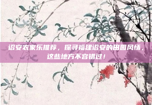诏安农家乐推荐,探寻福建诏安的田园风情,这些地方不容错过!
