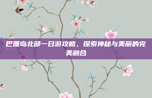 巴厘岛北部一日游攻略，探索神秘与美丽的完美融合