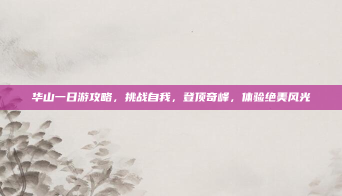华山一日游攻略，挑战自我，登顶奇峰，体验绝美风光