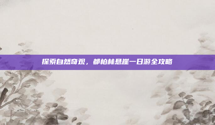 探索自然奇观，都柏林悬崖一日游全攻略