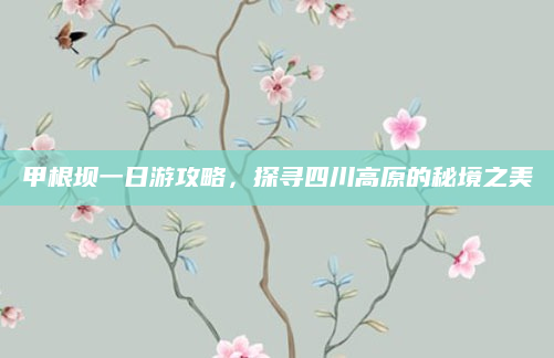 甲根坝一日游攻略，探寻四川高原的秘境之美