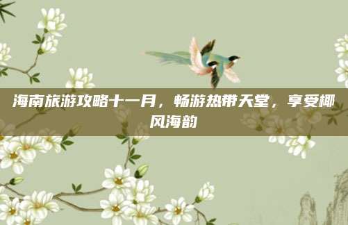 海南旅游攻略十一月，畅游热带天堂，享受椰风海韵