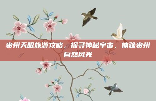 贵州天眼旅游攻略,探寻神秘宇宙,体验贵州自然风光