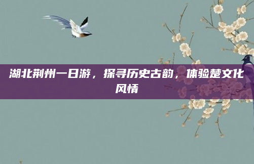 湖北荆州一日游，探寻历史古韵，体验楚文化风情