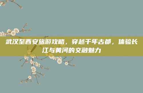 武汉至西安旅游攻略，穿越千年古都，体验长江与黄河的交融魅力