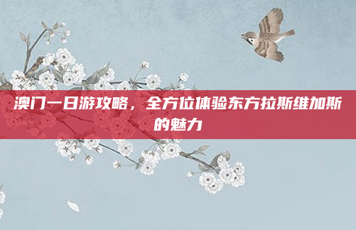 澳门一日游攻略，全方位体验东方拉斯维加斯的魅力