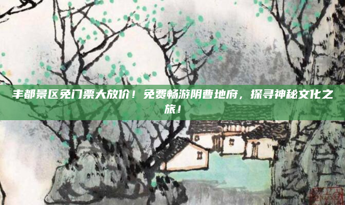 丰都景区免门票大放价！免费畅游阴曹地府，探寻神秘文化之旅！