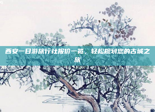 西安一日游旅行社报价一览，轻松规划您的古城之旅