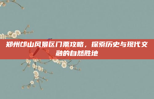 郑州邙山风景区门票攻略，探索历史与现代交融的自然胜地