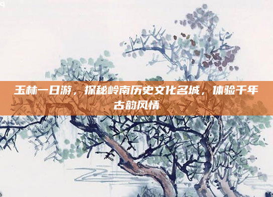 玉林一日游，探秘岭南历史文化名城，体验千年古韵风情