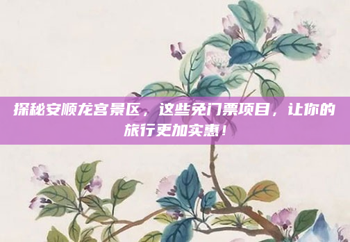 探秘安顺龙宫景区，这些免门票项目，让你的旅行更加实惠！