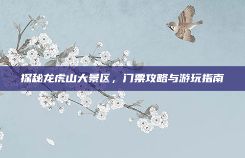 探秘龙虎山大景区，门票攻略与游玩指南