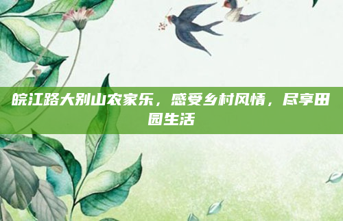 皖江路大别山农家乐，感受乡村风情，尽享田园生活