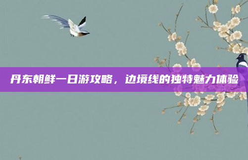 丹东朝鲜一日游攻略，边境线的独特魅力体验