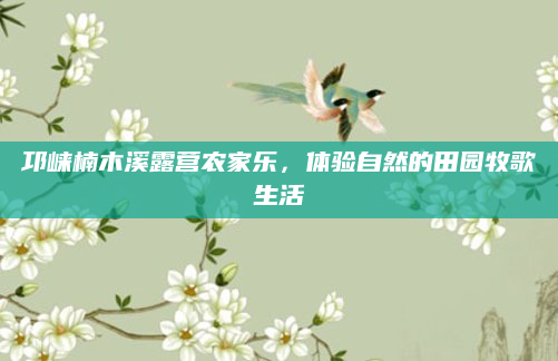 邛崃楠木溪露营农家乐，体验自然的田园牧歌生活