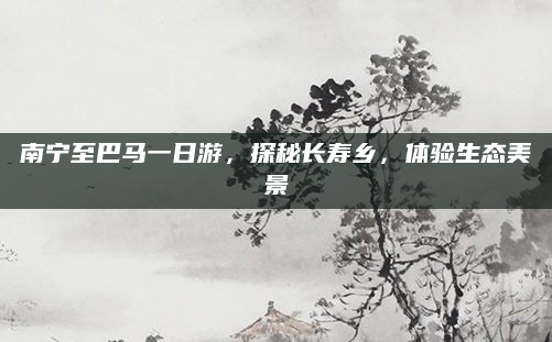 南宁至巴马一日游，探秘长寿乡，体验生态美景