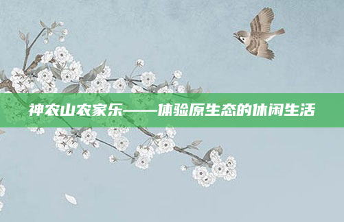 神农山农家乐——体验原生态的休闲生活