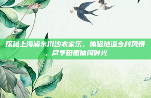 探秘上海浦东川沙农家乐，体验地道乡村风情，尽享田园休闲时光