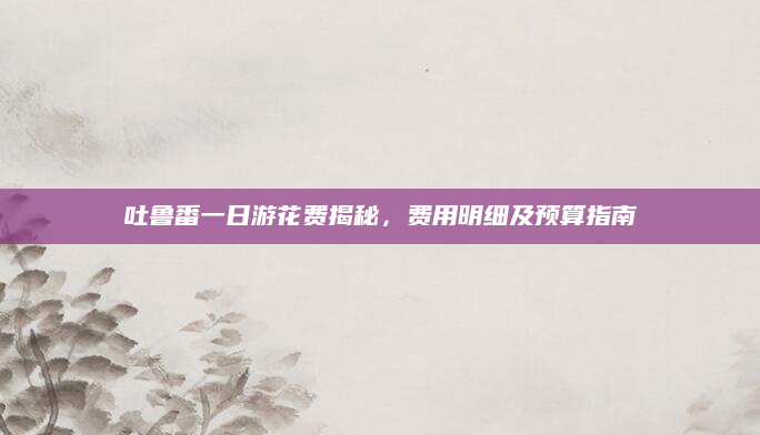 吐鲁番一日游花费揭秘，费用明细及预算指南