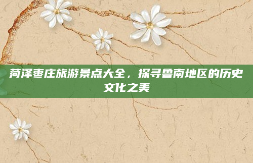 菏泽枣庄旅游景点大全,探寻鲁南地区的历史文化之美