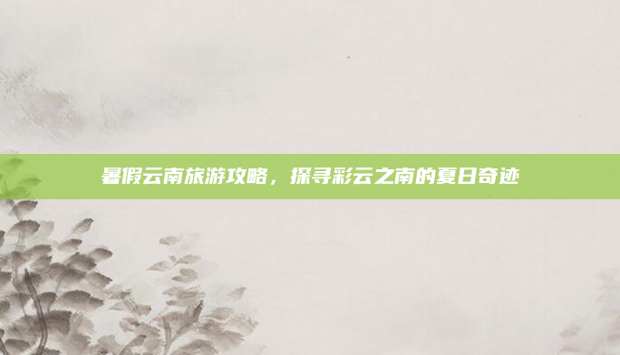 暑假云南旅游攻略，探寻彩云之南的夏日奇迹