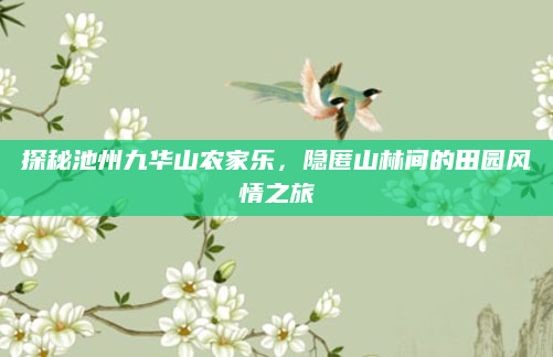 探秘池州九华山农家乐，隐匿山林间的田园风情之旅