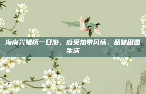 海南兴隆镇一日游，感受热带风情，品味田园生活
