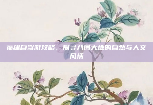 福建自驾游攻略，探寻八闽大地的自然与人文风情