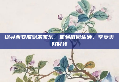 探寻西安库峪农家乐，体验田园生活，享受美好时光