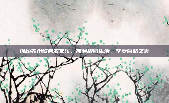 探秘苏州梅盛农家乐，体验田园生活，享受自然之美