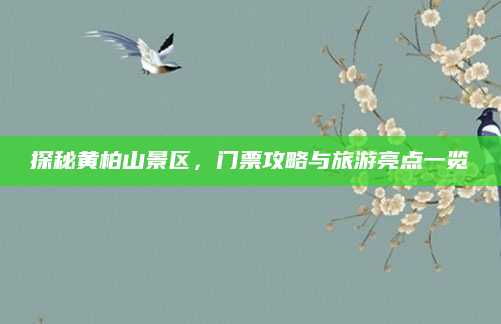 探秘黄柏山景区，门票攻略与旅游亮点一览